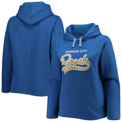 Kansas City Royals Soft as a Grape Women's Plus Size Side Split Pullover Hoodie Royal