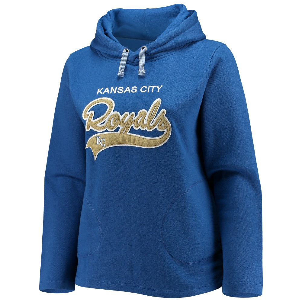 Kansas City Royals Soft as a Grape Women's Plus Size Side Split Pullover Hoodie Royal