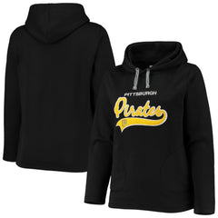 Pittsburgh Pirates Soft as a Grape Women's Plus Size Side Split Pullover Hoodie Black