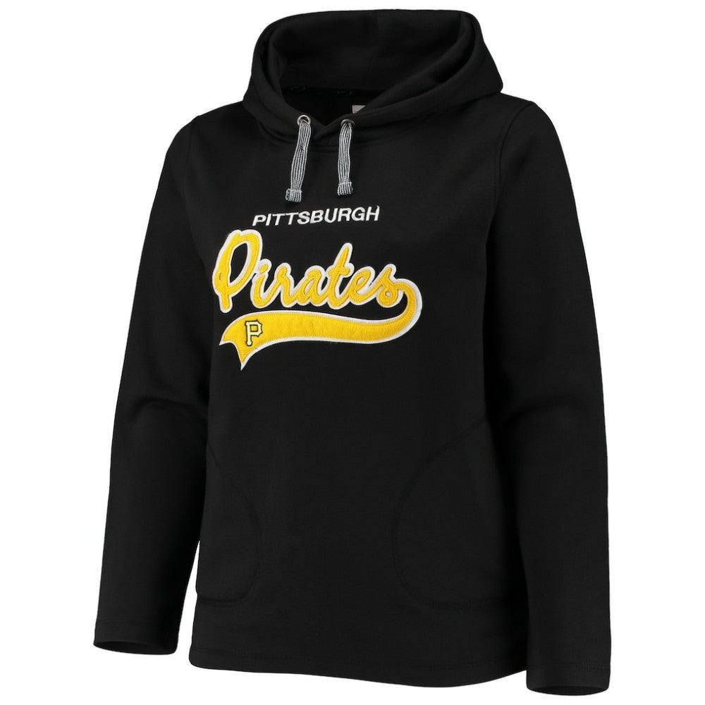 Pittsburgh Pirates Soft as a Grape Women's Plus Size Side Split Pullover Hoodie Black