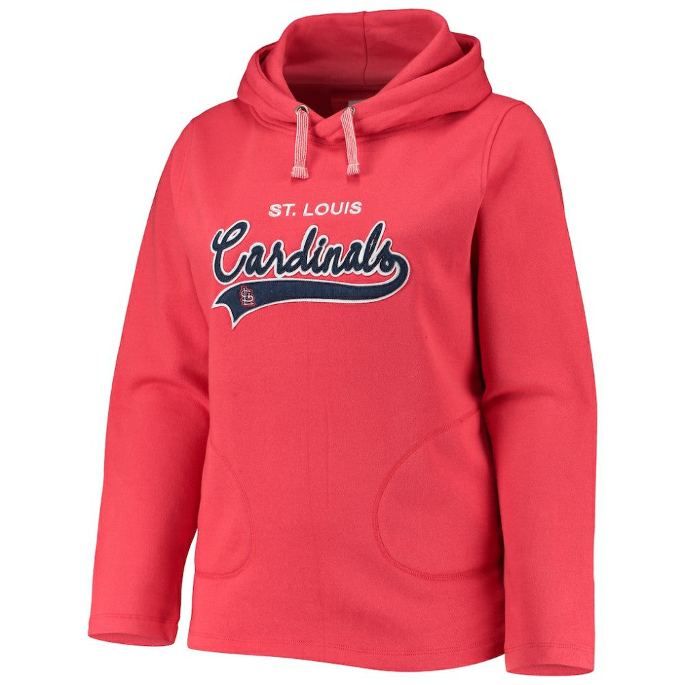 St. Louis Cardinals Soft as a Grape Women's Plus Size Side Split Pullover Hoodie Red