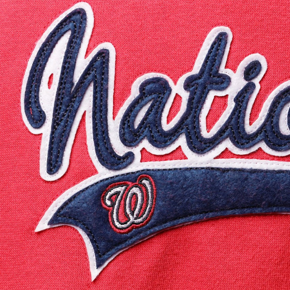 Washington Nationals Soft as a Grape Women's Plus Size Side Split Pullover Hoodie Red