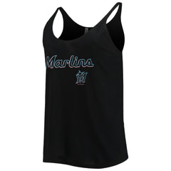 Miami Marlins Soft as a Grape Women's Slouchy Tank Top Black
