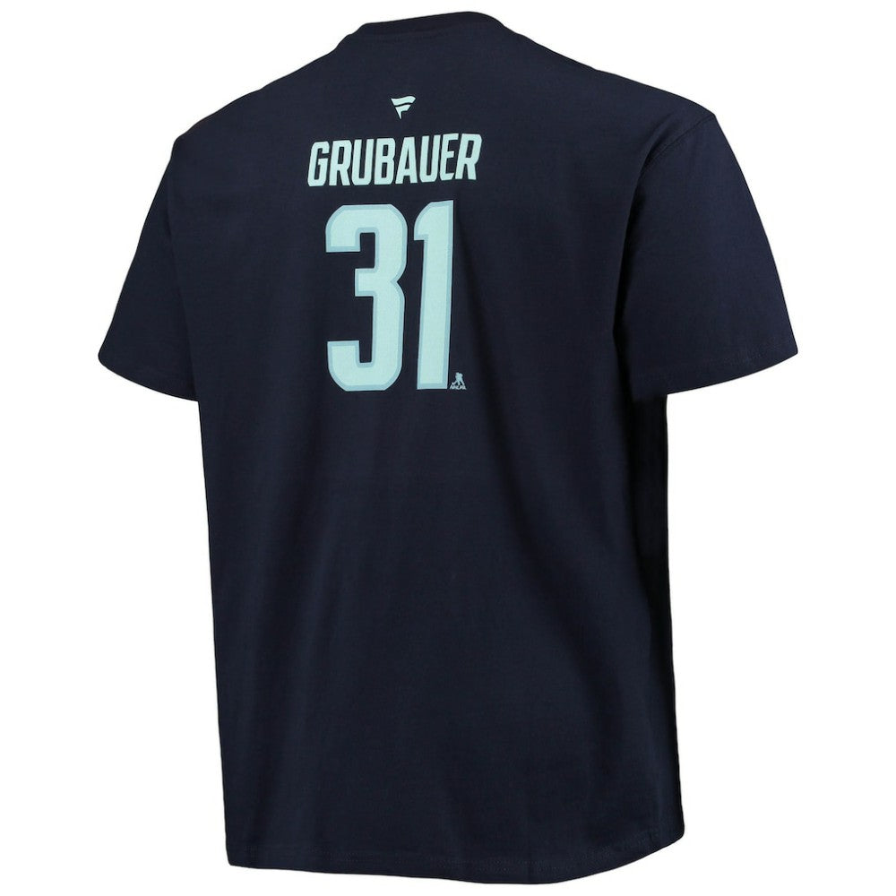 Philipp Grubauer Seattle Kraken Fanatics Big & Tall Name & Number T-Shirt - Deep Sea Blue T-shirts