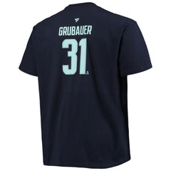 Philipp Grubauer Seattle Kraken Fanatics Big & Tall Name & Number T-Shirt - Deep Sea Blue T-shirts