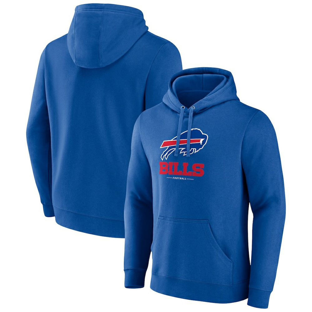 Buffalo Bills Logo Team Lockup Fitted Pullover Hoodie - Royal online