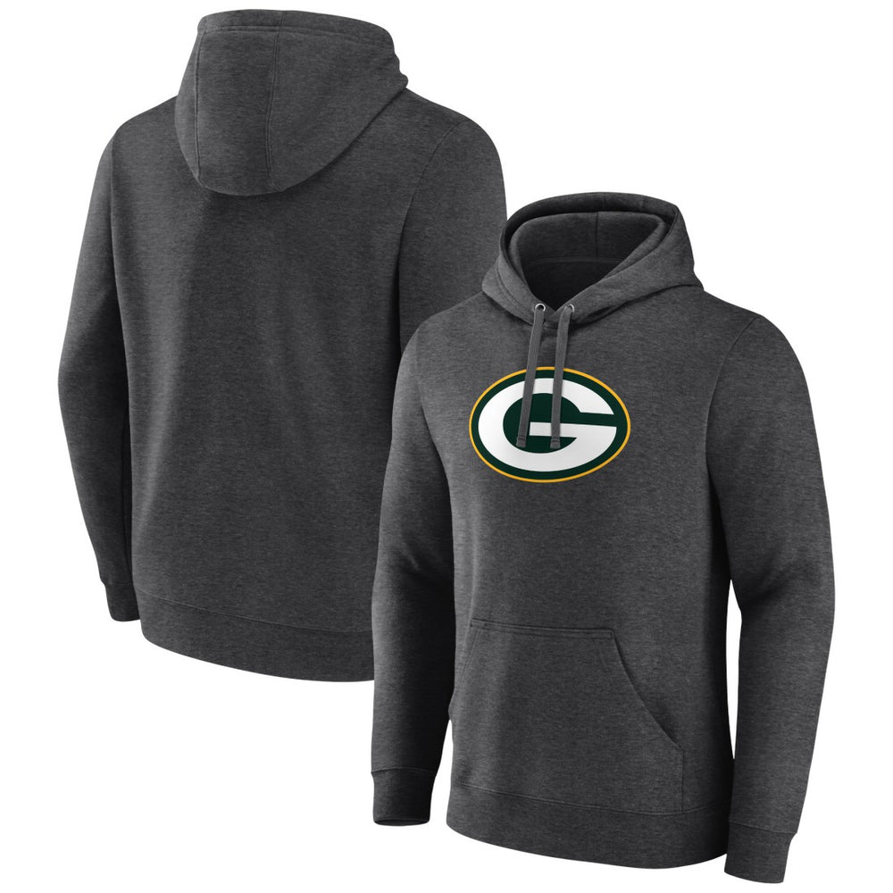 Green Bay Packers Primary Logo Fitted Pullover Hoodie - Charcoal for sale