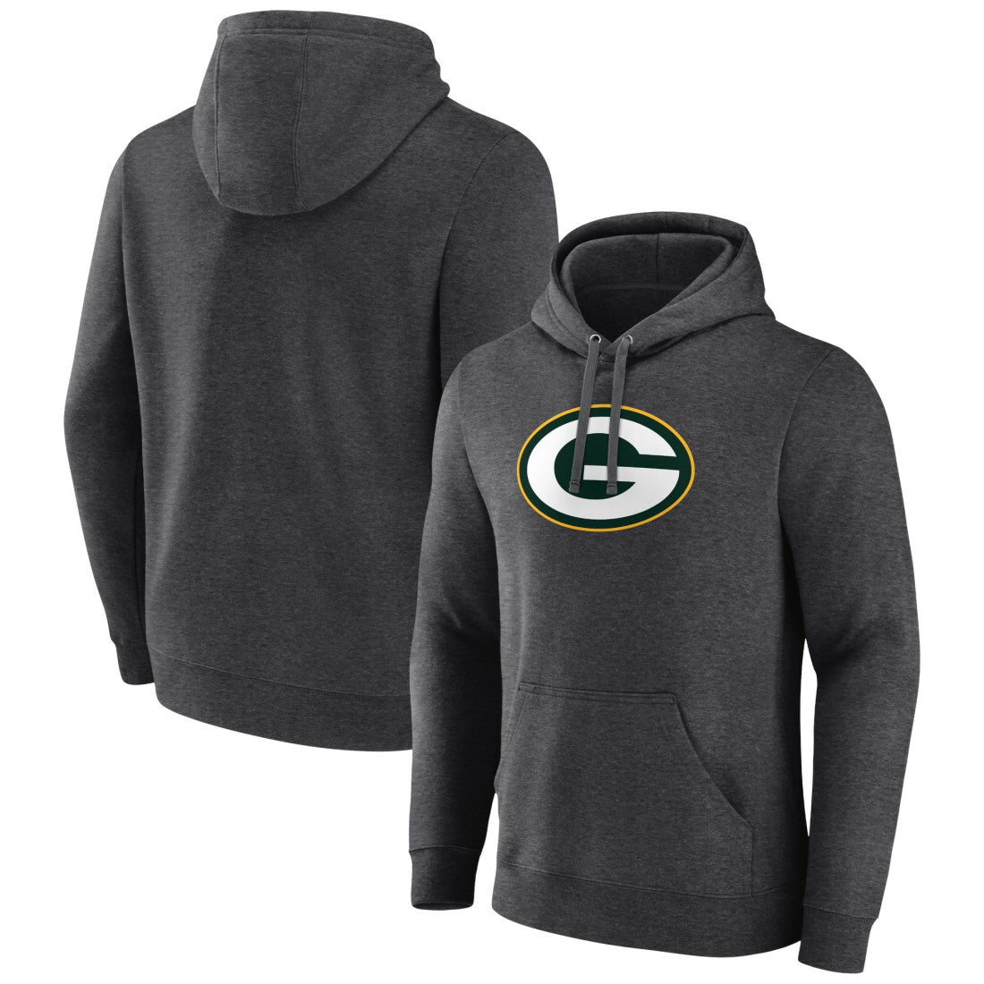Green Bay Packers Primary Logo Fitted Pullover Hoodie - Charcoal for sale
