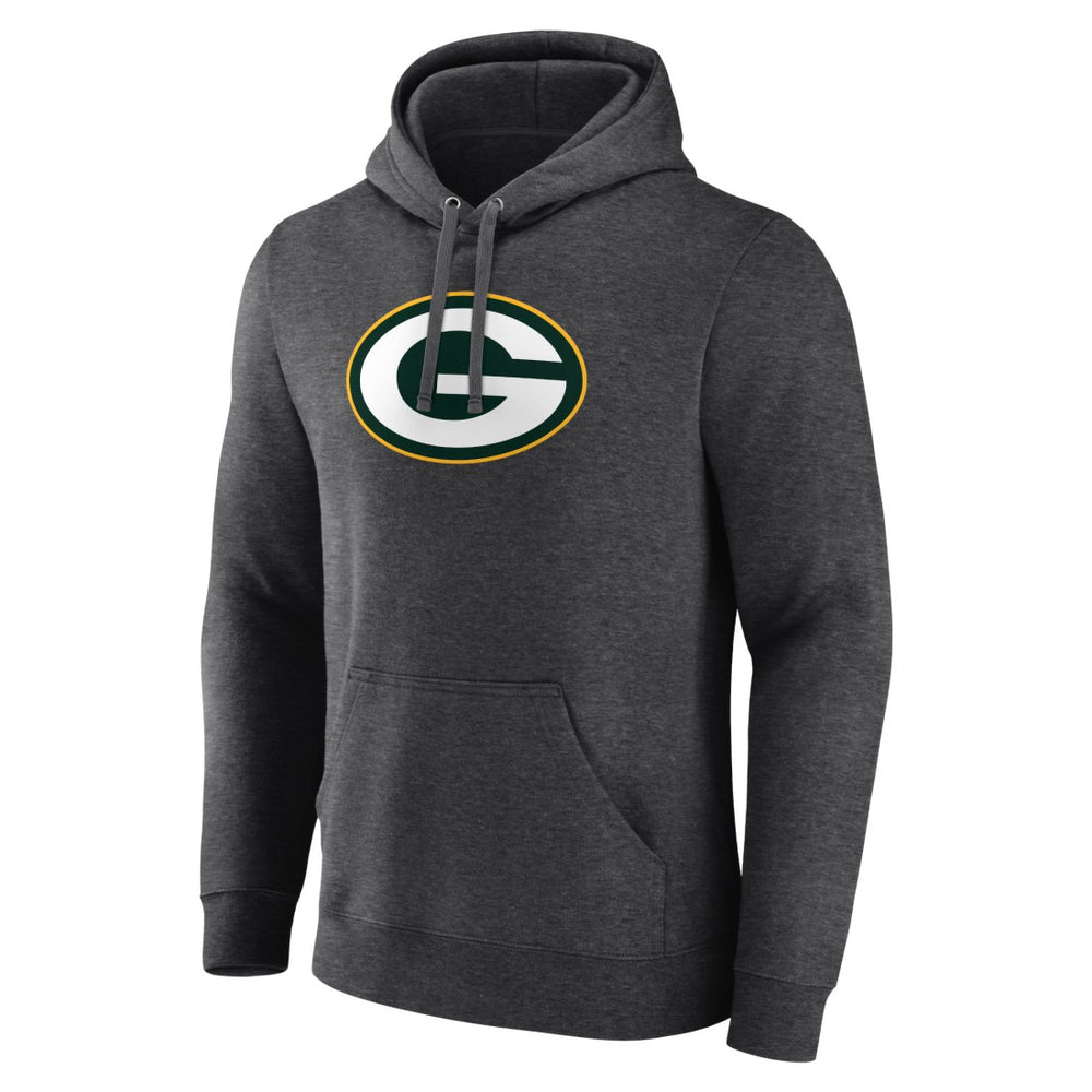 Green Bay Packers Primary Logo Fitted Pullover Hoodie - Charcoal for sale