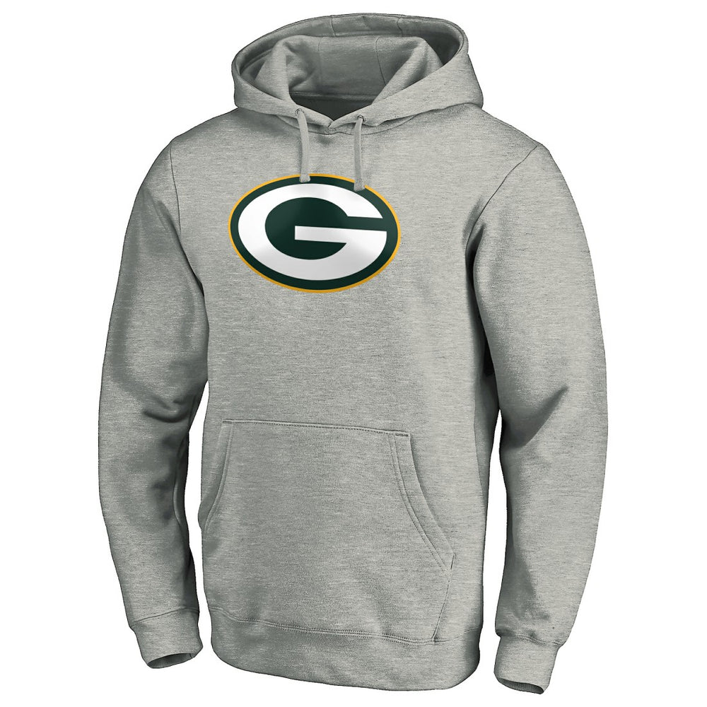 Green Bay Packers Primary Logo Fitted Pullover Hoodie - Heather Gray for sale
