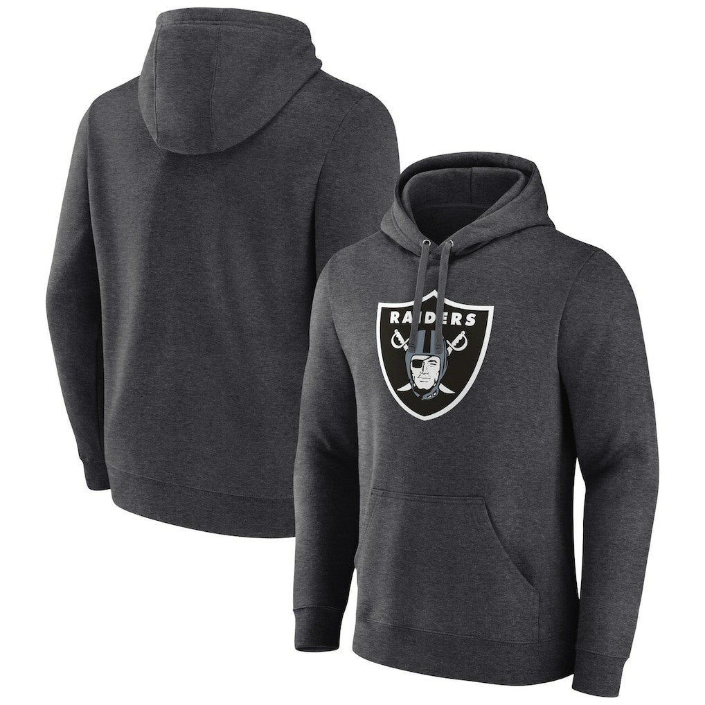 Las Vegas Raiders Primary Logo Fitted Pullover Hoodie - Charcoal outlet