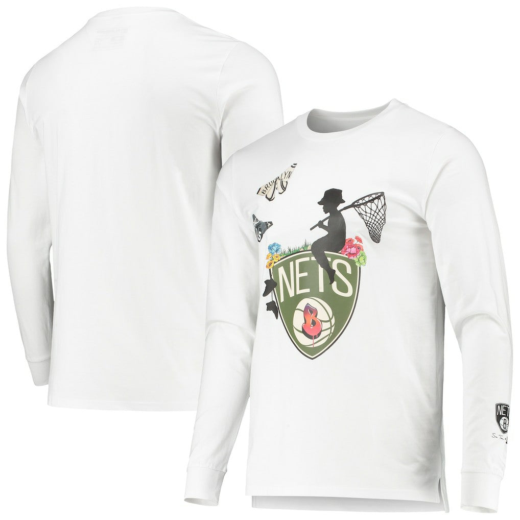 Brooklyn Nets Sue Tsai Long Sleeve T-Shirt - White cheap