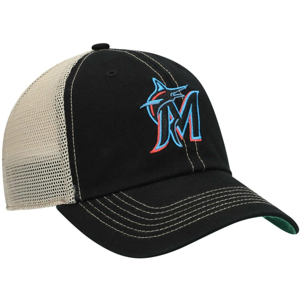 Miami Marlins Trawler Clean Up Trucker Snapback Hat Black