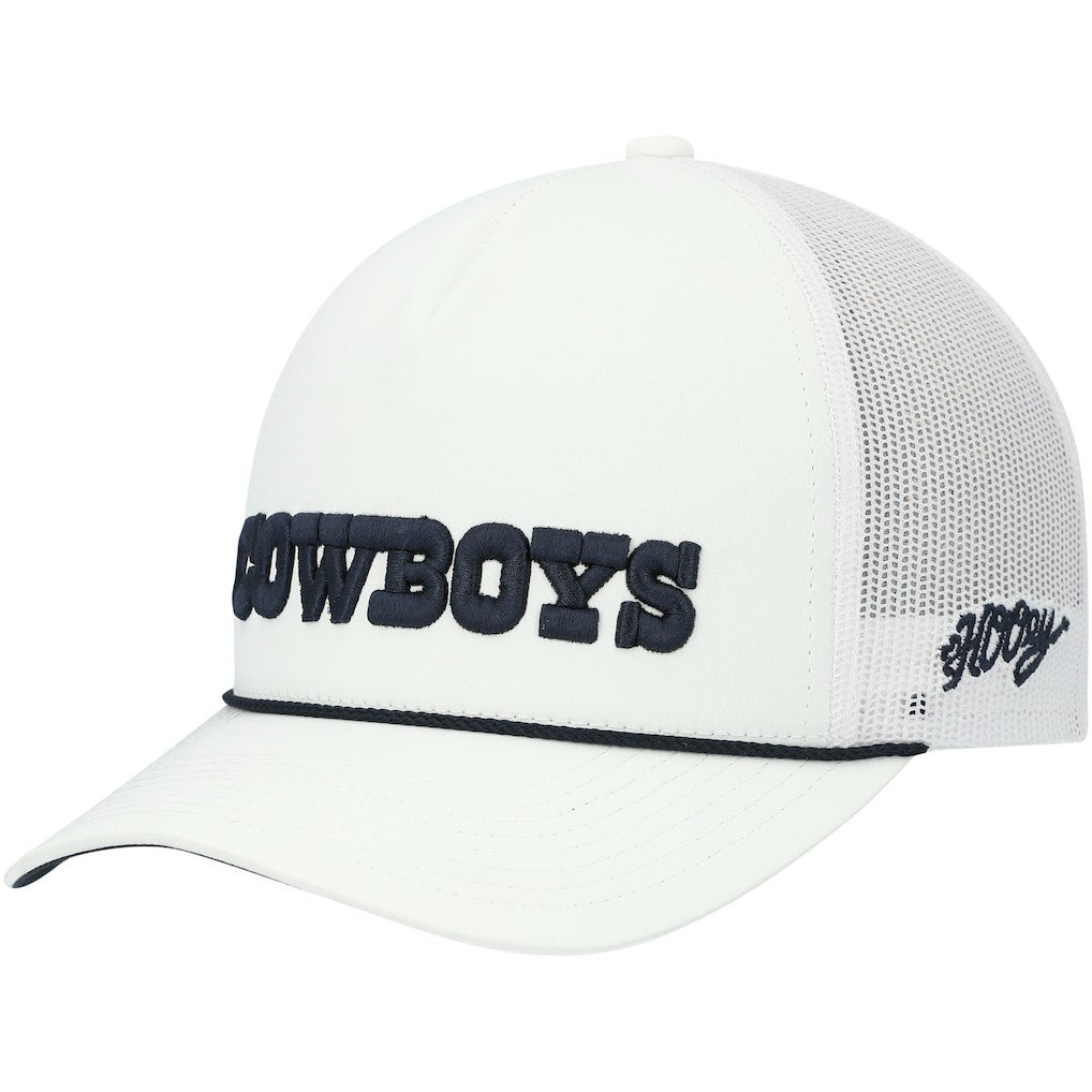 Dallas Cowboys HOOey Wordmark Rope Trucker Snapback Hat - White cheap