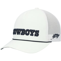 Dallas Cowboys HOOey Wordmark Rope Trucker Snapback Hat - White cheap