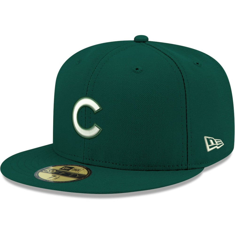 Chicago Cubs White Logo 59FIFTY Fitted Hat Green