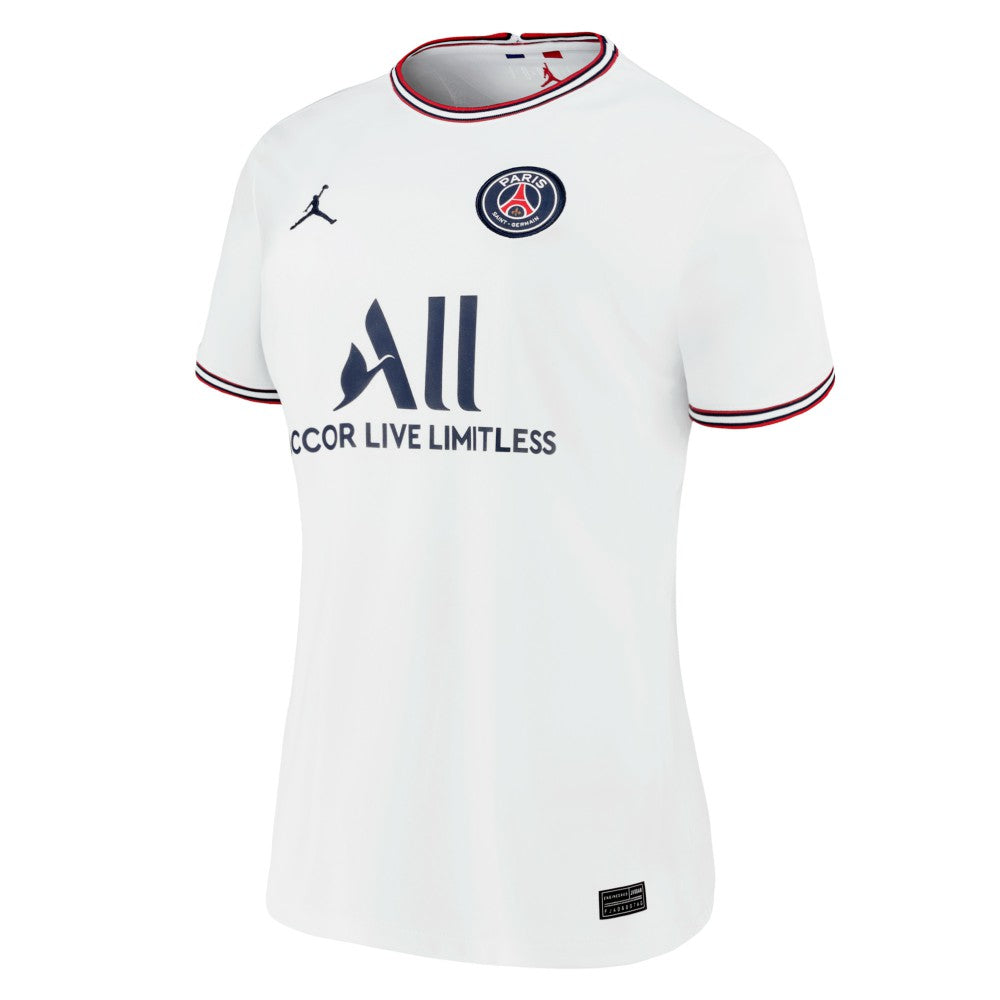 Kylian Mbappé Paris Saint-Germain Jordan Brand Women's 2021/22 Fourth Replica Jersey - White on sale