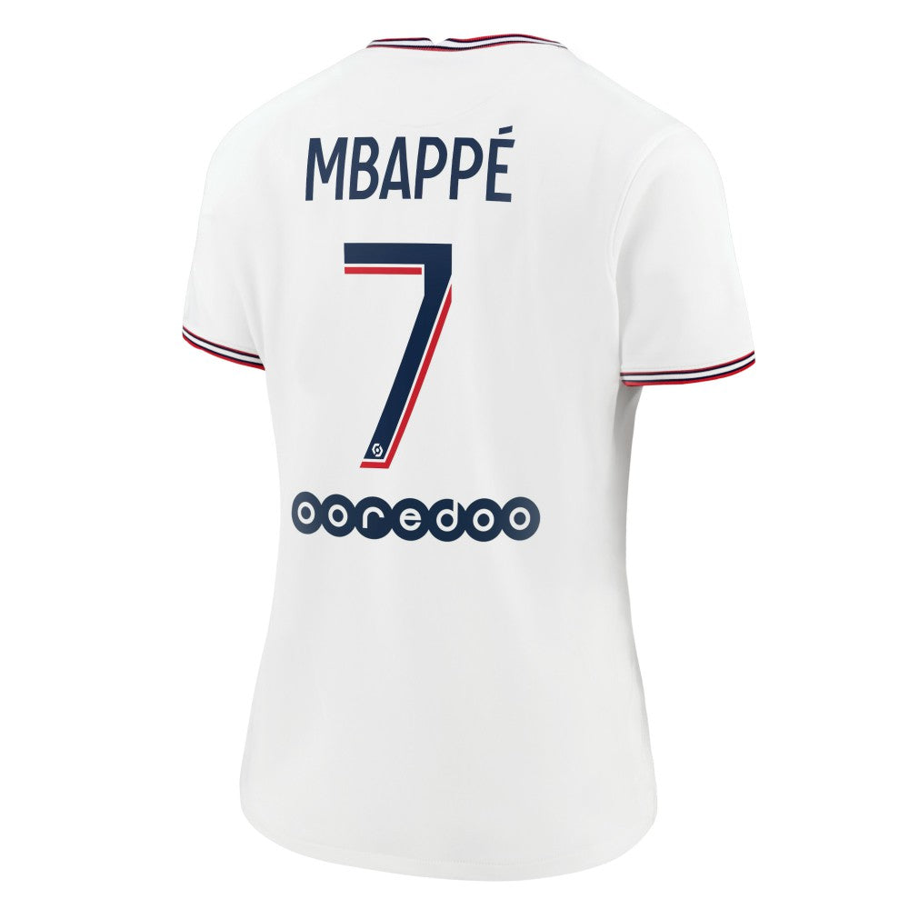 Kylian Mbappé Paris Saint-Germain Jordan Brand Women's 2021/22 Fourth Replica Jersey - White on sale