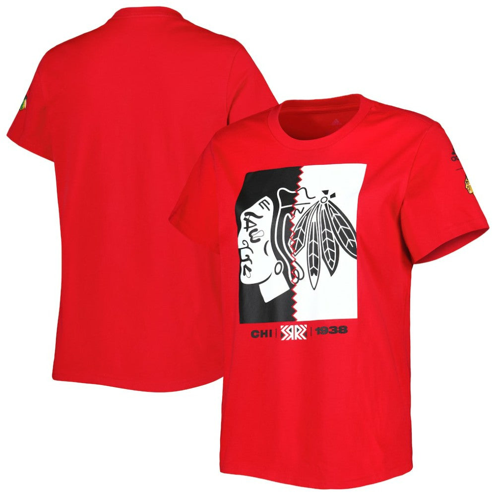 Chicago Blackhawks adidas Women's Reverse Retro Fresh T-Shirt - Red T-shirts