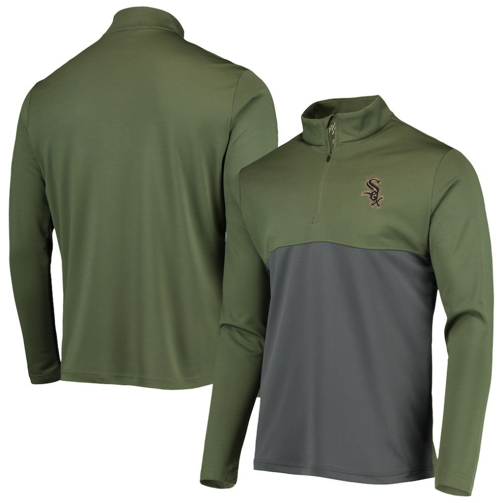 Chicago White Sox Levelwear Delta Pursue Quarter-Zip Jacket Olive
