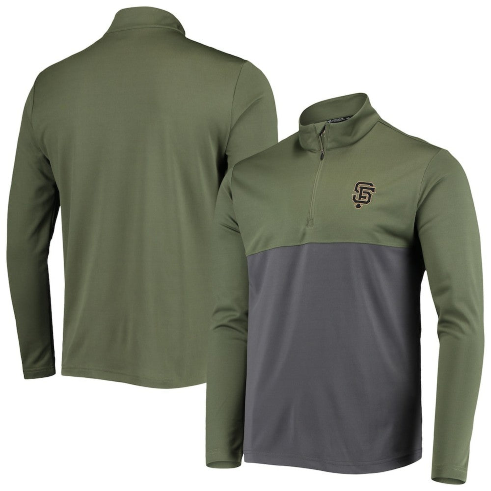 San Francisco Giants Levelwear Delta Pursue Quarter-Zip Jacket Olive