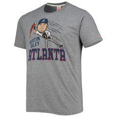Austin Riley Atlanta Braves Homage Caricature Tri-Blend T-Shirt Gray