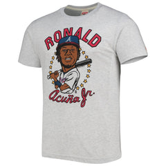 Ronald Acuna Jr. Atlanta Braves Homage Caricature Tri-Blend T-Shirt White