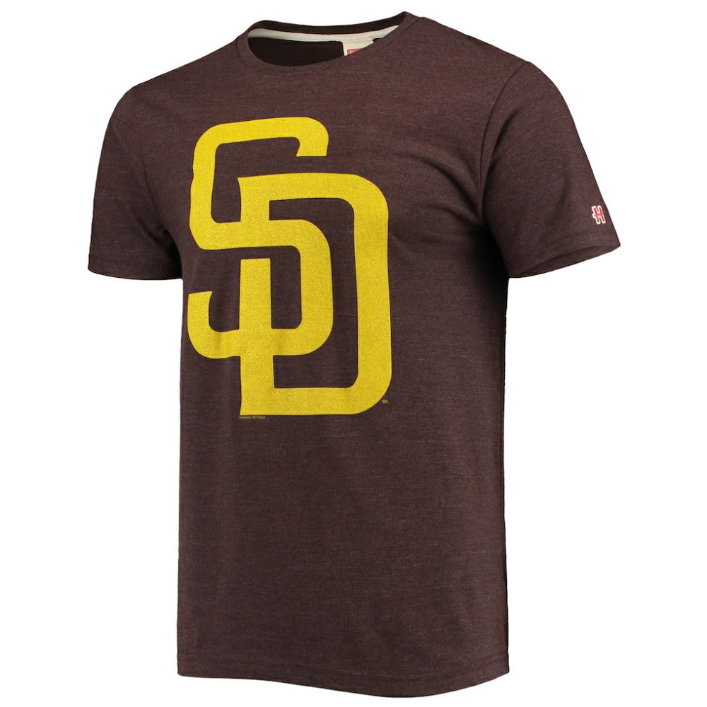 San Diego Padres Homage Hand Drawn Logo Tri-Blend T-Shirt Brown
