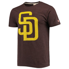 San Diego Padres Homage Hand Drawn Logo Tri-Blend T-Shirt Brown