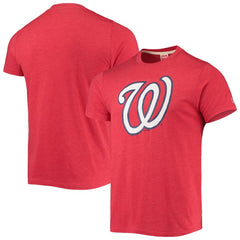 Washington Nationals Homage Hand Drawn Logo Tri-Blend T-Shirt Red