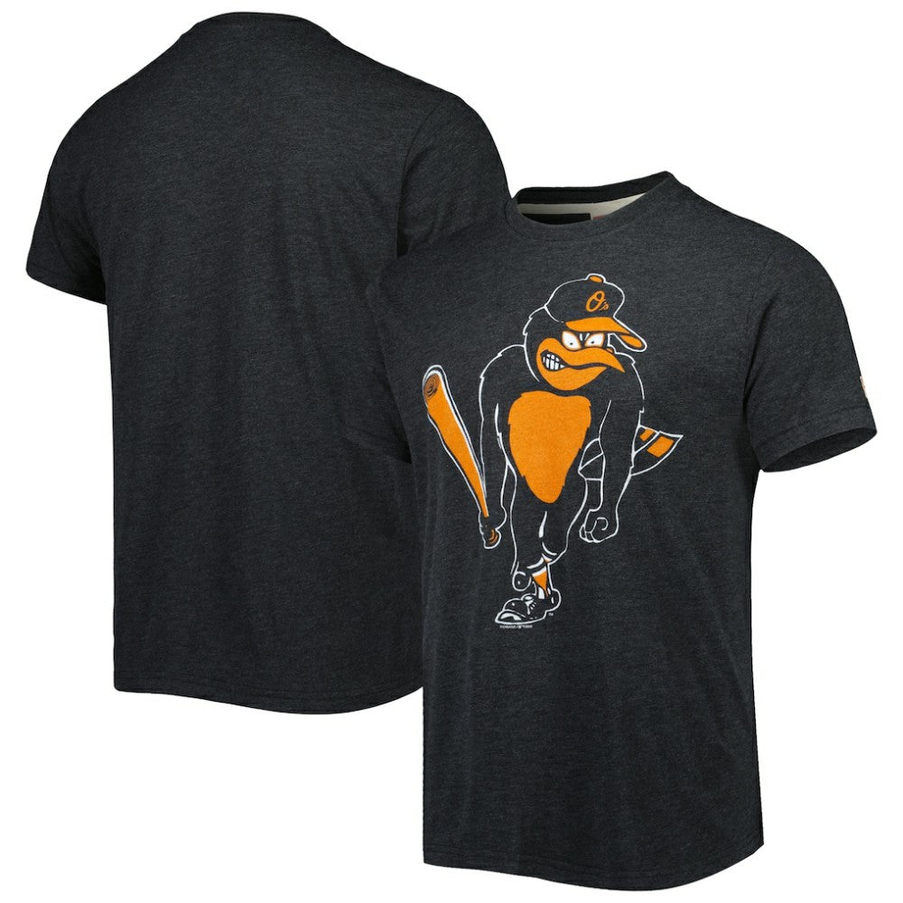 Baltimore Orioles Homage Hand-Drawn Logo Tri-Blend T-Shirt Charcoal
