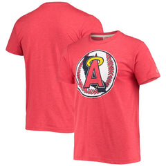 Los Angeles Angels Homage Hand-Drawn Logo Tri-Blend T-Shirt Red