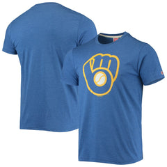 Milwaukee Brewers Homage Hand-Drawn Logo Tri-Blend T-Shirt Royal