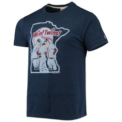 Minnesota Twins Homage Hand-Drawn Logo Tri-Blend T-Shirt Navy