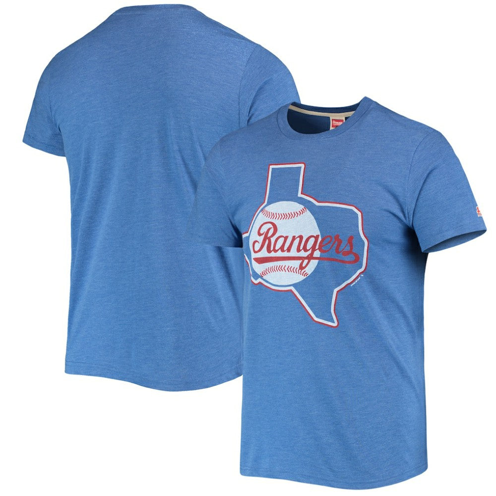 Texas Rangers Homage Hand-Drawn Logo Tri-Blend T-Shirt Royal
