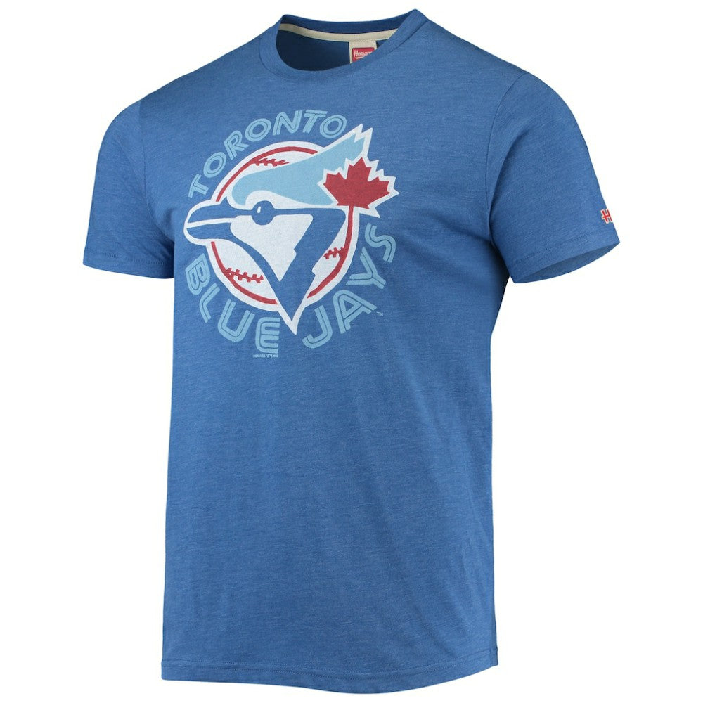 Toronto Blue Jays Homage Hand-Drawn Logo Tri-Blend T-Shirt Royal