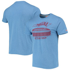 Philadelphia Phillies Homage Veterans Stadium Tri-Blend T-Shirt Light Blue
