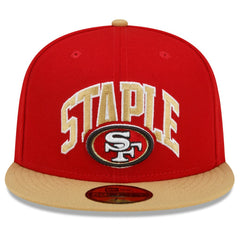 San Francisco 49ers New Era NFL x Staple Collection 59FIFTY Fitted Hat - Scarlet/Gold cheap