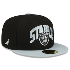 Las Vegas Raiders New Era NFL x Staple Collection 59FIFTY Fitted Hat - Black/Gray for sale