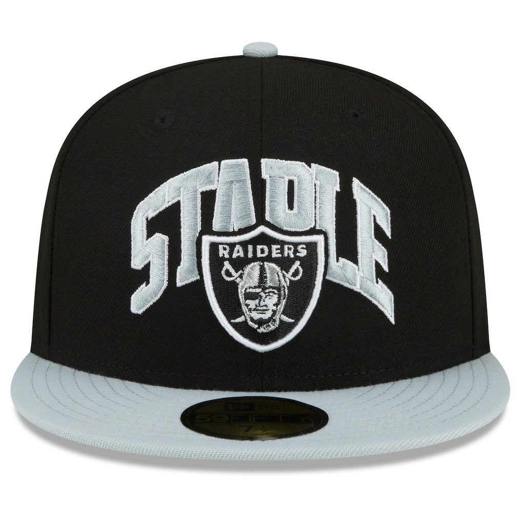 Las Vegas Raiders New Era NFL x Staple Collection 59FIFTY Fitted Hat - Black/Gray for sale