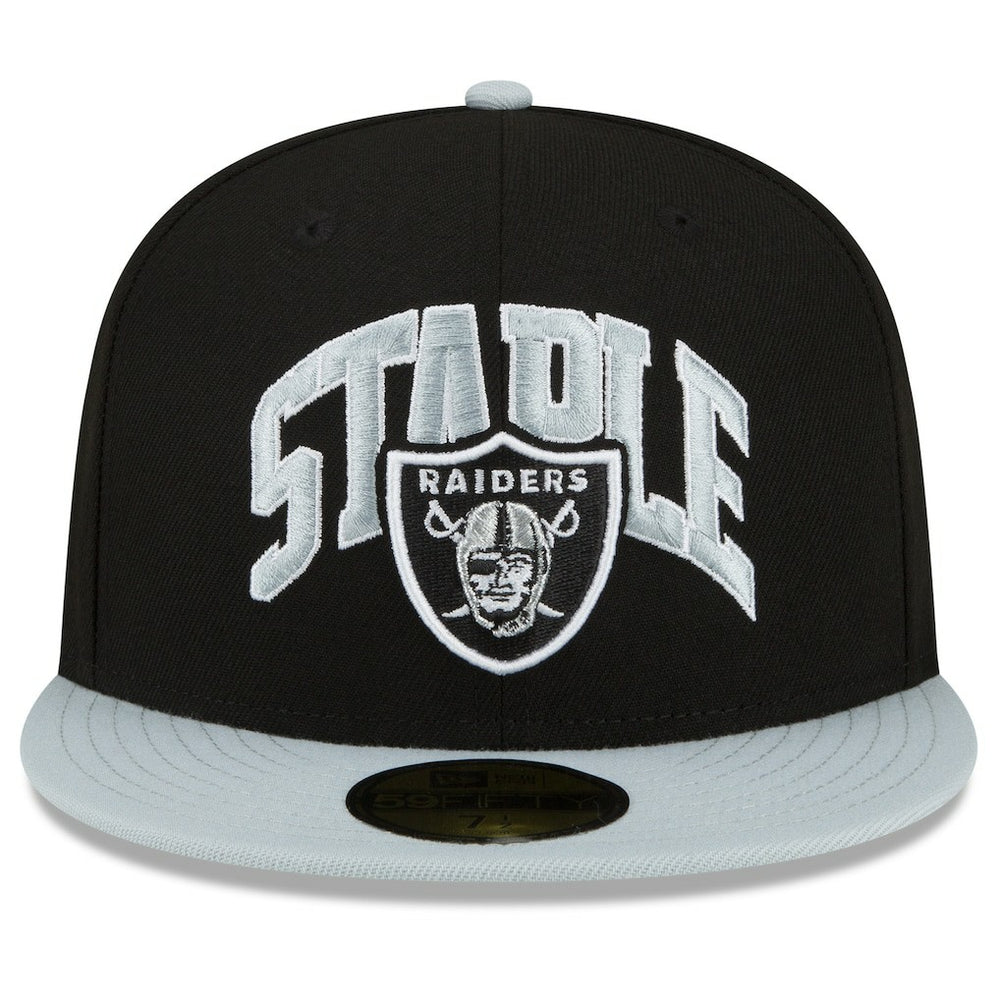 Las Vegas Raiders New Era NFL x Staple Collection 59FIFTY Fitted Hat - Black/Gray for sale