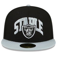 Las Vegas Raiders New Era NFL x Staple Collection 59FIFTY Fitted Hat - Black/Gray for sale