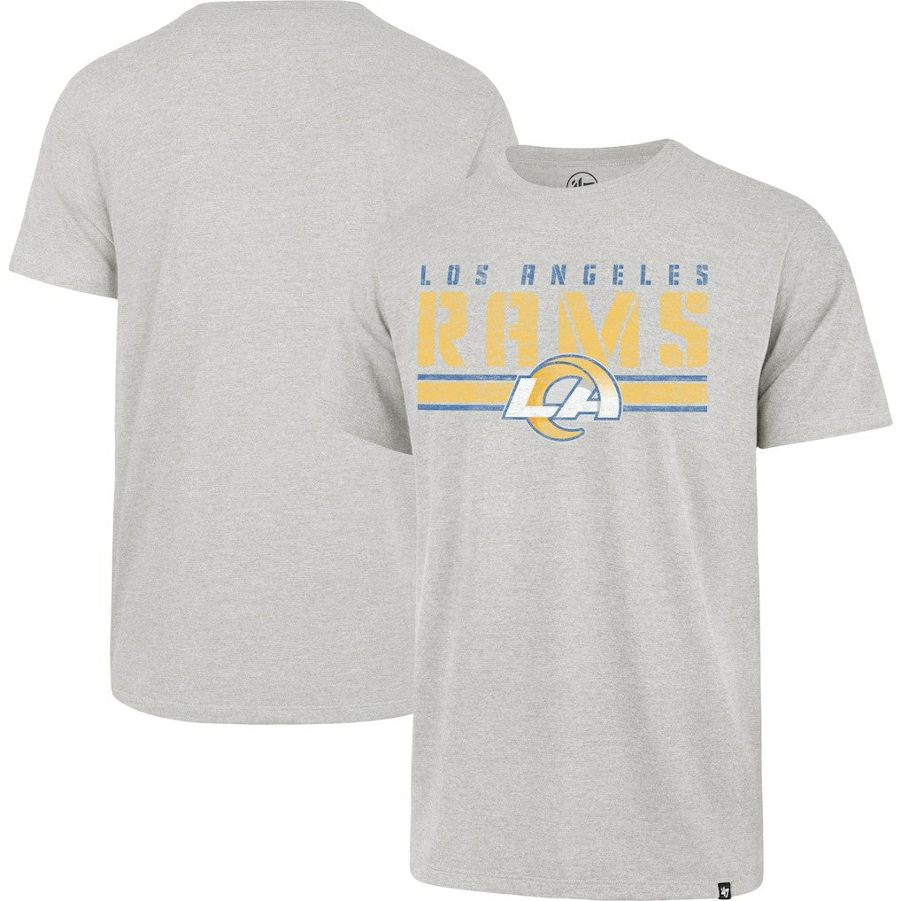 Los Angeles Rams '47 Stripe Thru Franklin T-Shirt - Heathered Gray discount