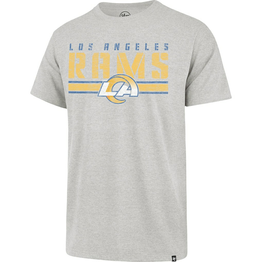 Los Angeles Rams '47 Stripe Thru Franklin T-Shirt - Heathered Gray discount