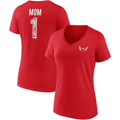 Washington Capitals Fanatics Women's Team Mother's Day V-Neck T-Shirt - Red T-shirts