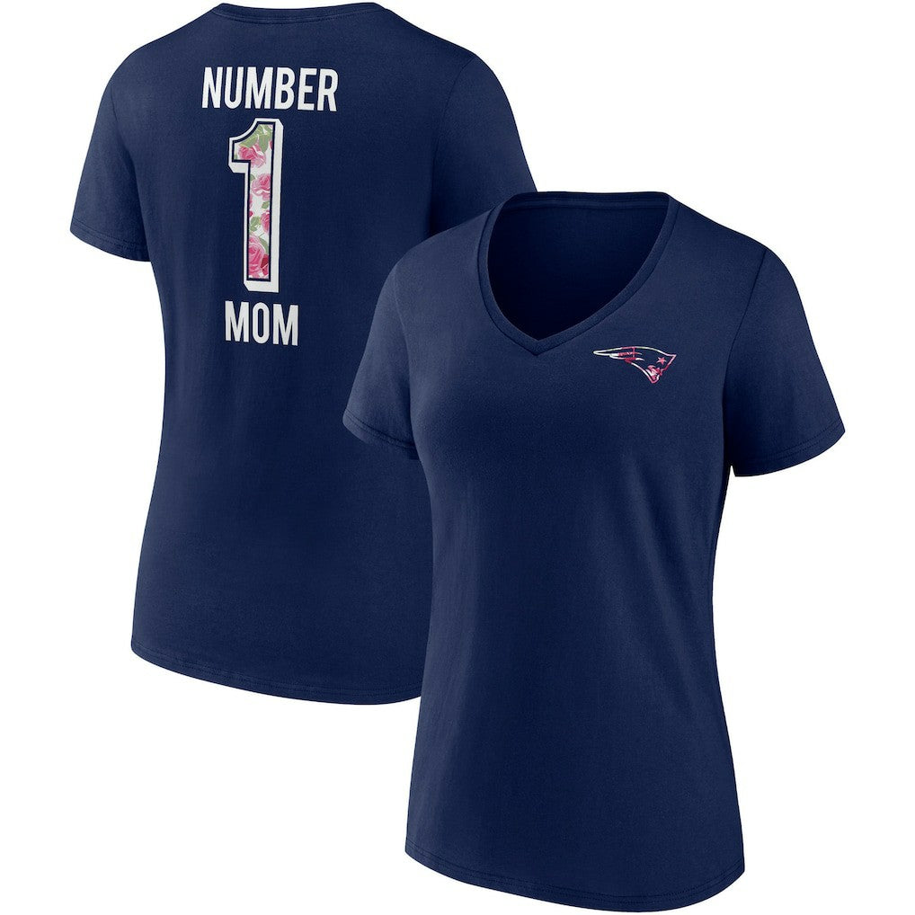 New England Patriots Women's Team Mother's Day V-Neck T-Shirt - Navy online