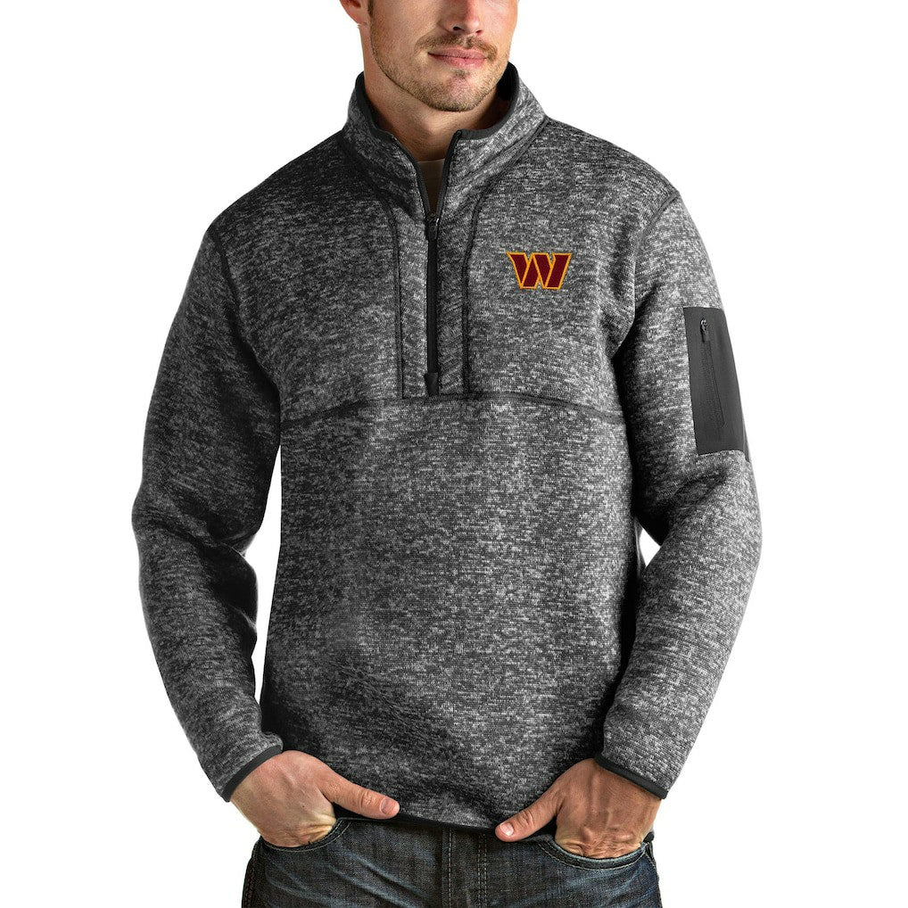 Washington Commanders Antigua Fortune Quarter-Zip Pullover Jacket - Heathered Charcoal sale
