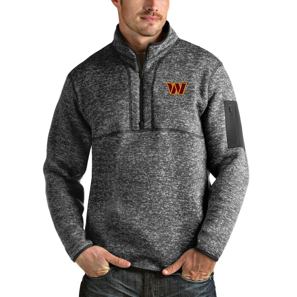 Washington Commanders Antigua Fortune Quarter-Zip Pullover Jacket - Heathered Charcoal sale