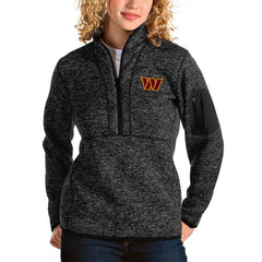 Washington Commanders Antigua Women's Fortune Quarter-Zip Pullover Jacket - Heathered Black discount
