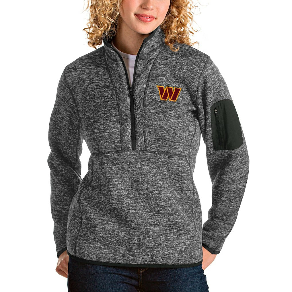 Washington Commanders Antigua Women's Fortune Quarter-Zip Pullover Jacket - Heathered Charcoal online